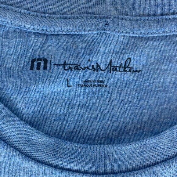 Travis Mathew Golf Washington Blue Short Sleeve Crewneck Shirt Mens Large - Picture 3 of 4